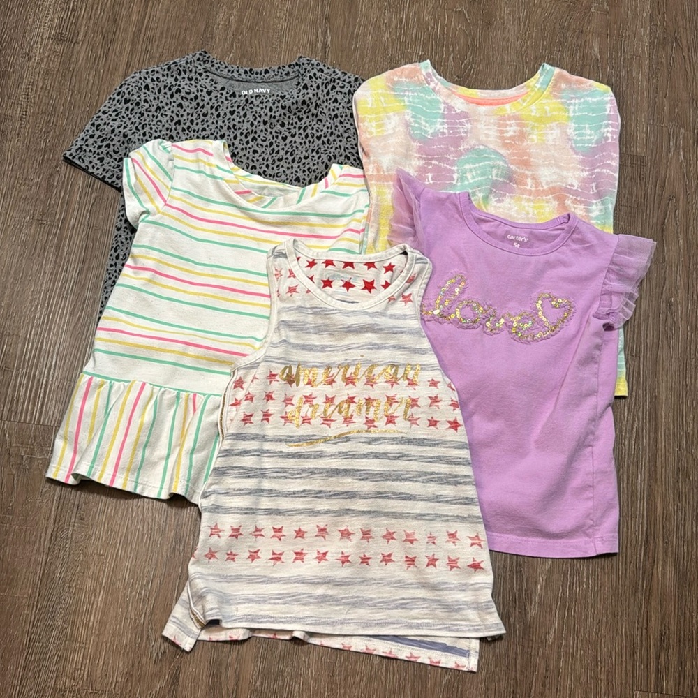 Girls Shirts Lot 5 Size 5T